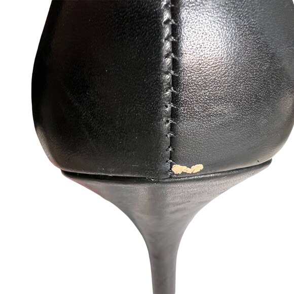 Steven by Steve Madden Marsha Black Leather Heeled Stiletto Booties Size 9.5 - Picture 3 of 8